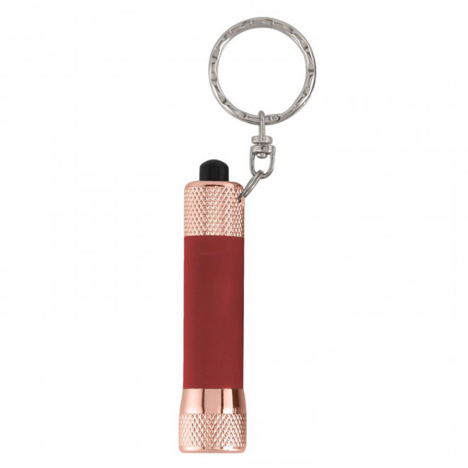 PORTE CLE LAMPE TORCHE PERSONNALISABLE 'VISTA TOUCH GOLD' - rouge