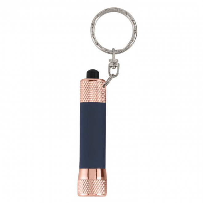 PORTE CLE LAMPE TORCHE PERSONNALISABLE 'VISTA TOUCH GOLD' - bleu marine