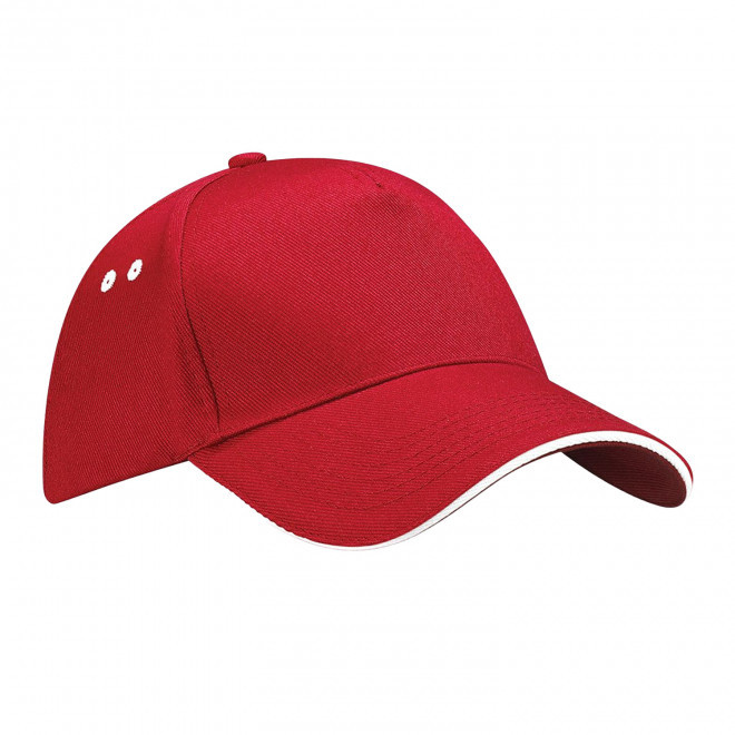 CASQUETTE BEECHFIELD PERSONNALISABLE 'SANDWICH PEAK' - rouge/blanc