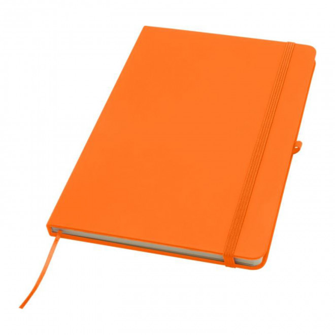 CARNET AVEC PORTE STYLO A5 PERSONNALISABLE 'TOMASO PLUS' - orange
