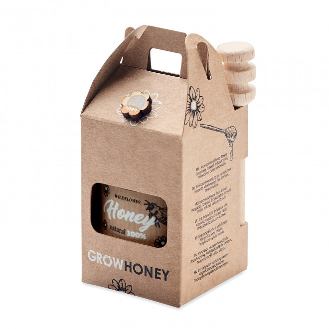 POT DE MIEL EUROPE PERSONNALISABLE 'HONEY BOX' - brun