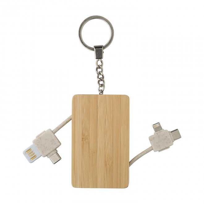 PORTE CLE CABLE PERSONNALISABLE 'MEDIALI BLE' - brun