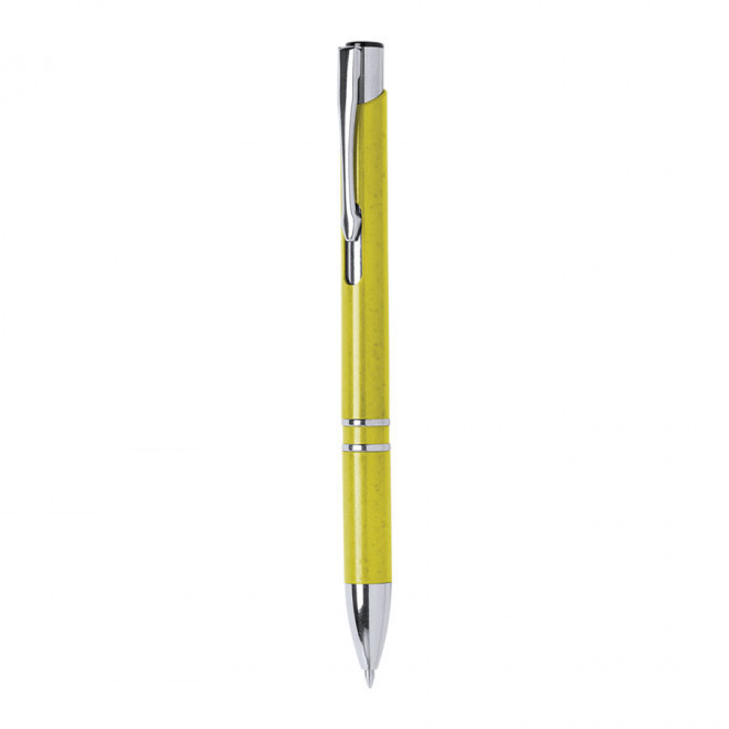 STYLO PERSONNALISABLE EN PAILLE DE BLÉ 'IVANA GREEN'' - jaune