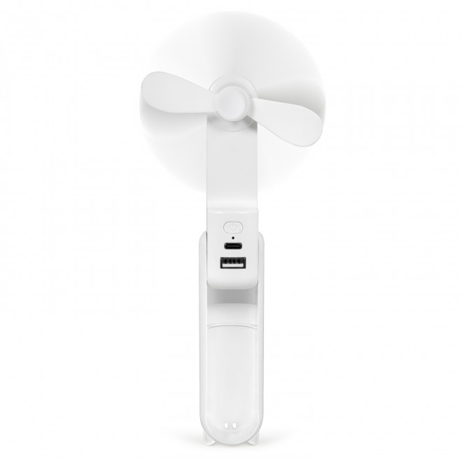 VENTILATEUR BATTERIE PLIABLE PERSONNALISE 'GLATO' - blanc