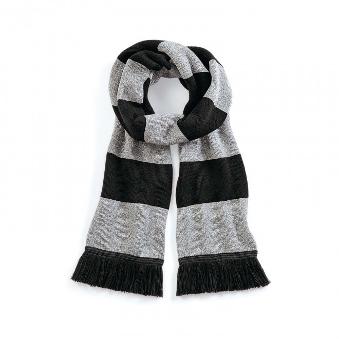 ECHARPE PERSONNALISEE 'STADIUM SCARF' - noir/gris chiné