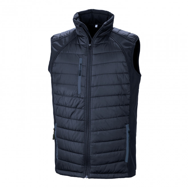 BODYWARMER PERSONNALISE MIXTE RESULT 'COMPASS' - noir/orange
