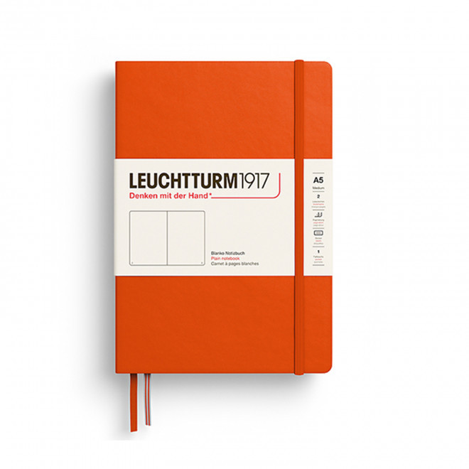 CARNET A5 LEUCHTTURM1917 PERSONNALISE 'MEDIUM A5 LIGNE' - orange foncé