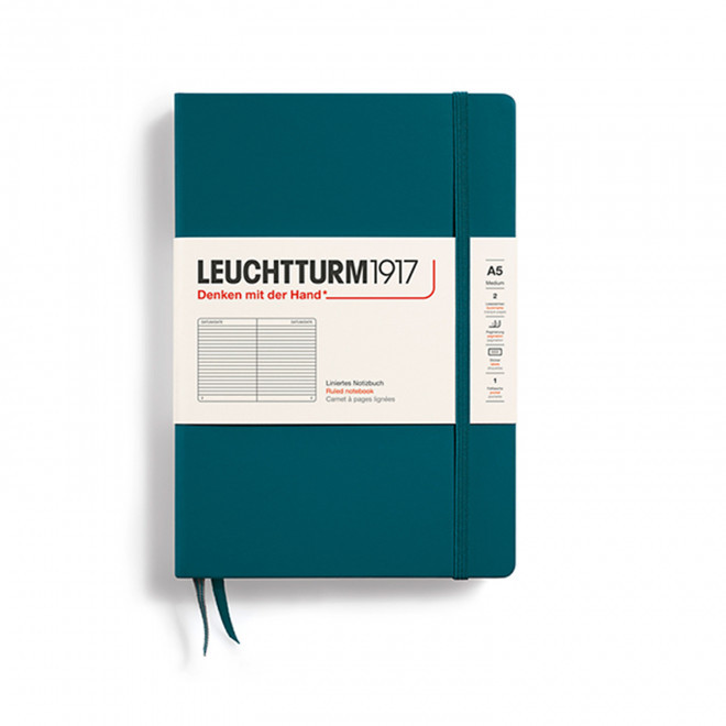 CARNET A5 LEUCHTTURM1917 PERSONNALISE 'MEDIUM A5 LIGNE' - bleu canard