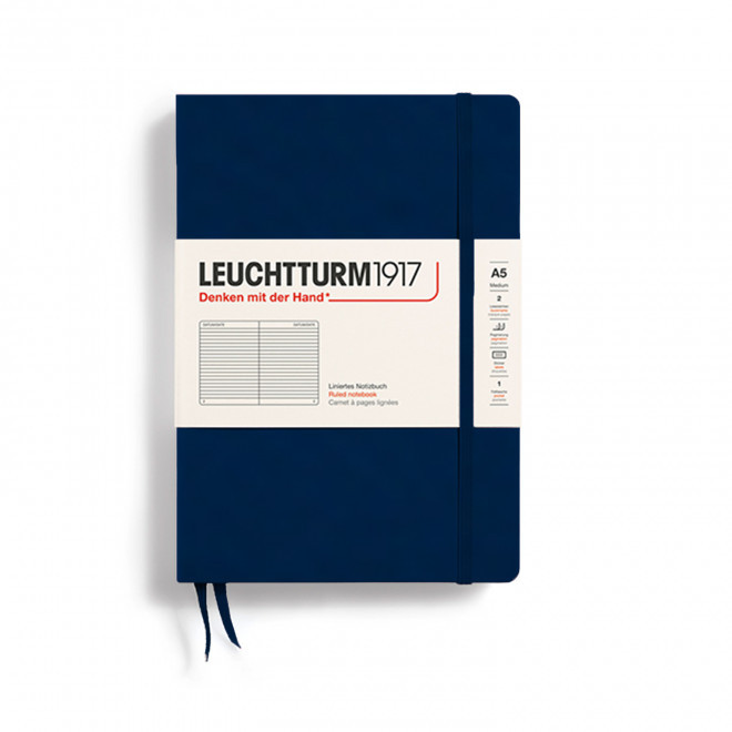 CARNET A5 LEUCHTTURM1917 PERSONNALISE 'MEDIUM A5 LIGNE' - bleu marine