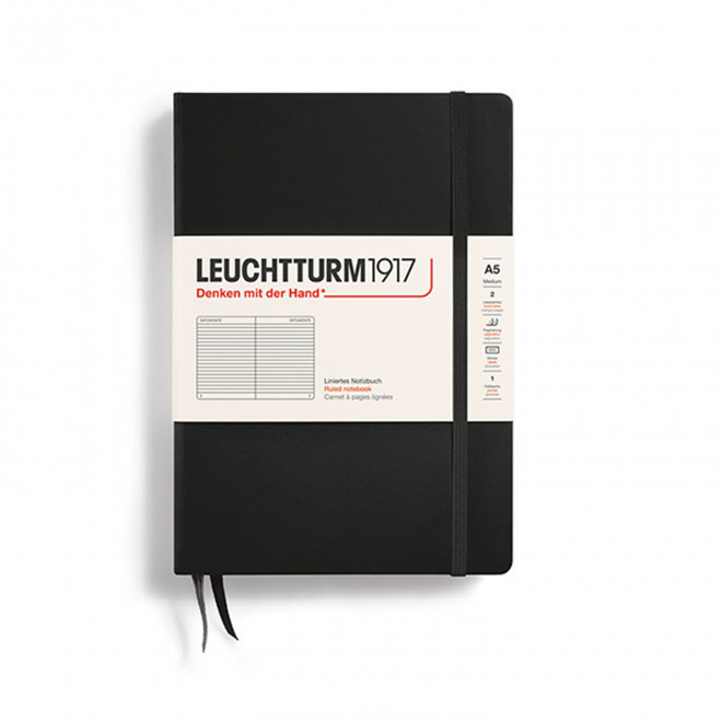 CARNET A5 LEUCHTTURM1917 PERSONNALISE 'MEDIUM A5 LIGNE' - noir