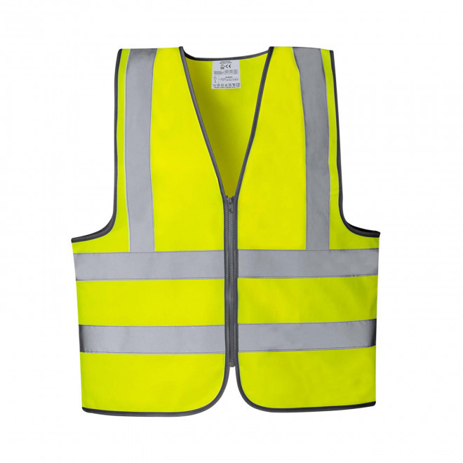 GILET REFLECHISSANT TIRETTE PERSONNALISE 'JESTAL' - jaune fluo