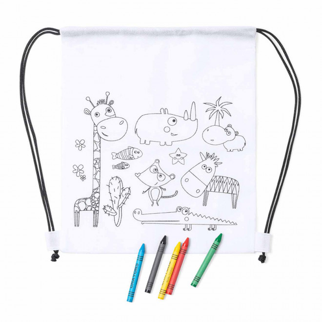 SAC A COLORIER PERSONNALISABLE 'KIDDY CORDE' - blanc