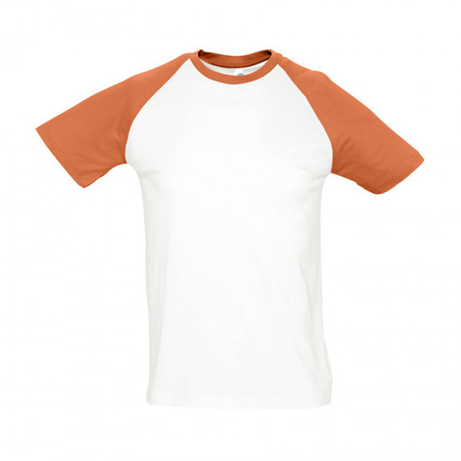 TEE-SHIRT PUBLICITAIRE HOMME 'FUNKY' 150 GR/M² - blanc/orange