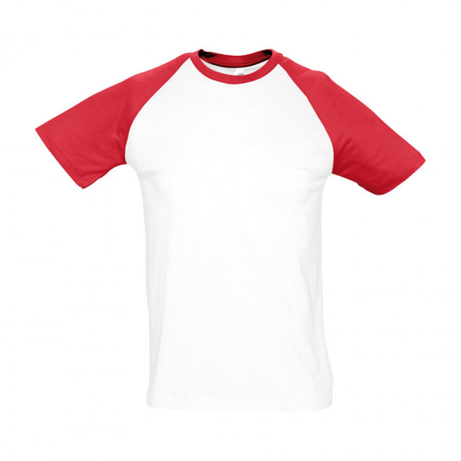 TEE-SHIRT PUBLICITAIRE HOMME 'FUNKY' 150 GR/M² - blanc/rouge