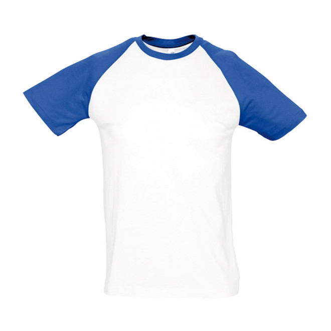TEE-SHIRT PUBLICITAIRE HOMME 'FUNKY' 150 GR/M² - blanc/bleu royal