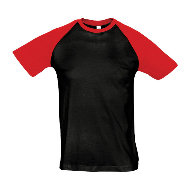 TEE-SHIRT PUBLICITAIRE HOMME 'FUNKY' 150 GR/M² - noir/rouge