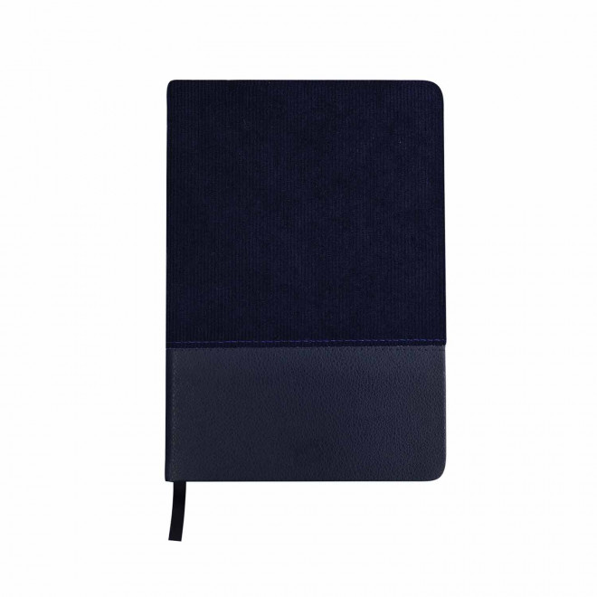 CARNET A5 EN VELOURS PERSONNALISE 'FLOWINE' - bleu marine