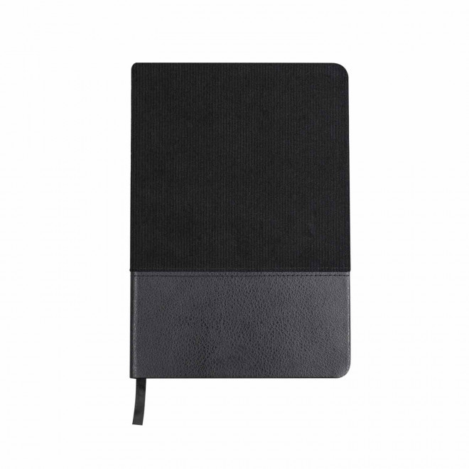 CARNET A5 EN VELOURS PERSONNALISE 'FLOWINE' - noir
