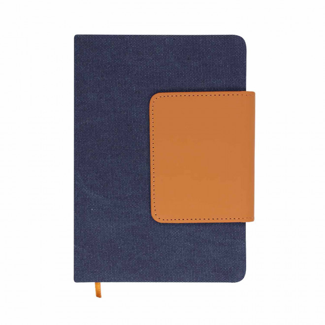 CARNET A5 EN TOILE PERSONNALISE 'OPALE'  - bleu marine