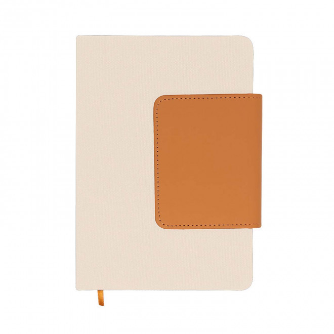 CARNET A5 EN TOILE PERSONNALISE 'OPALE'  - naturel