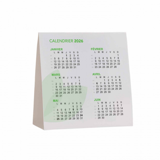PETIT CALENDRIER CHEVALET PERSONNALISE 'WISSANT' - vert