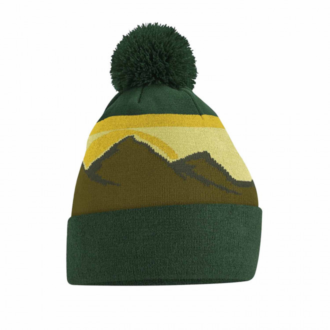 BONNET POMPOM PERSONNALISE 'MOUNTAIN PEAKS' - vert