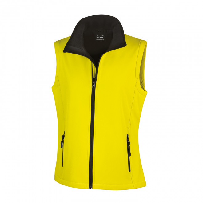 BODYWARMER PERSONNALISE SOFTSHELL FEMME RESULT 'RETALO' - jaune/noir