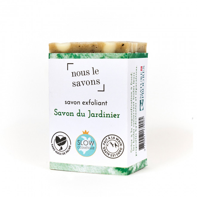 SAVON EXFOLIANT BIO 100G PERSONNALISABLE 'MOUSSING' - savon du jardinier