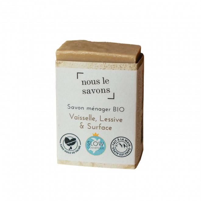 SAVON SOLIDE DE MENAGE BIO PERSONNALISE 100G 'MAICLEAN' - ménage