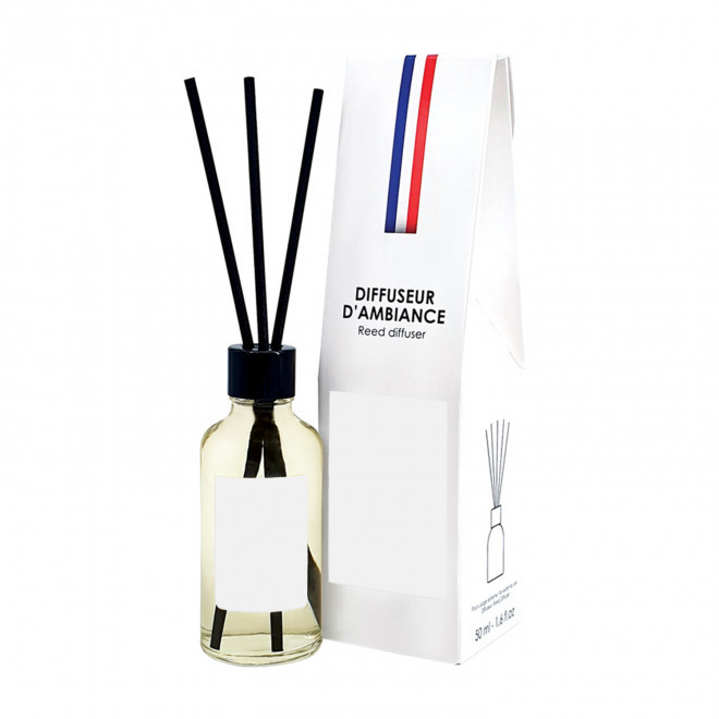 DIFFUSEUR DE PARFUM 50ML PERSONNALISE 'AURA CUSTOM' - agrumes - étui blanc