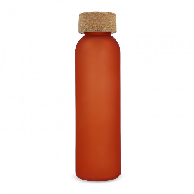 BOUTEILLE VERRE RECYCLE PERSONNALISABLE 'LODO LIEGE COLOR' - orange givré