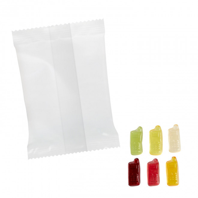 BONBONS GOMME DE FRUITS PERSONNALISABLE 'PIMPY'  - téléphone