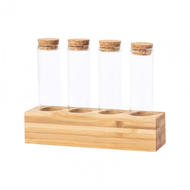 SET DE 4 PORTE EPICES EN VERRE PERSONNALISE 'CURI' - transparent
