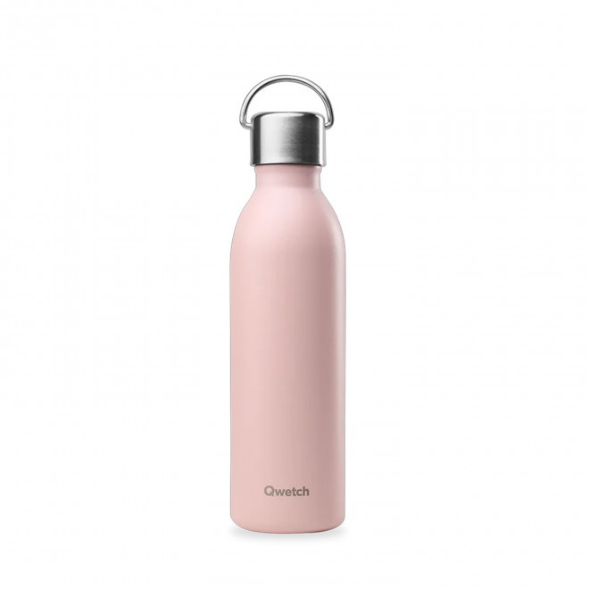 BOUTEILLE ISOTHERME PERSONNALISABLE QWETCH® 'ACTIVE' 600ML - rose pastel