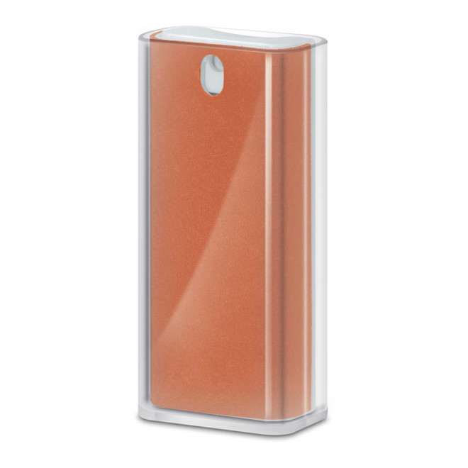 SPRAY NETTOYANT POUR ECRAN AVEC SUPPORT DE TELEPHONE PERSONNALISABLE 'CLEANTEL' - orange