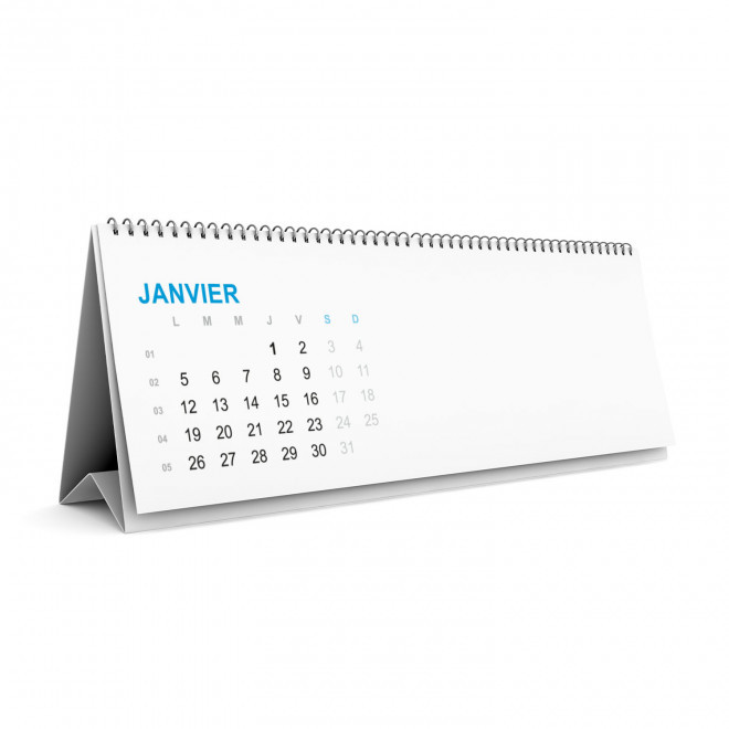 CALENDRIER CHEVALET PERSONNALISABLE 'EASEL' - bleu