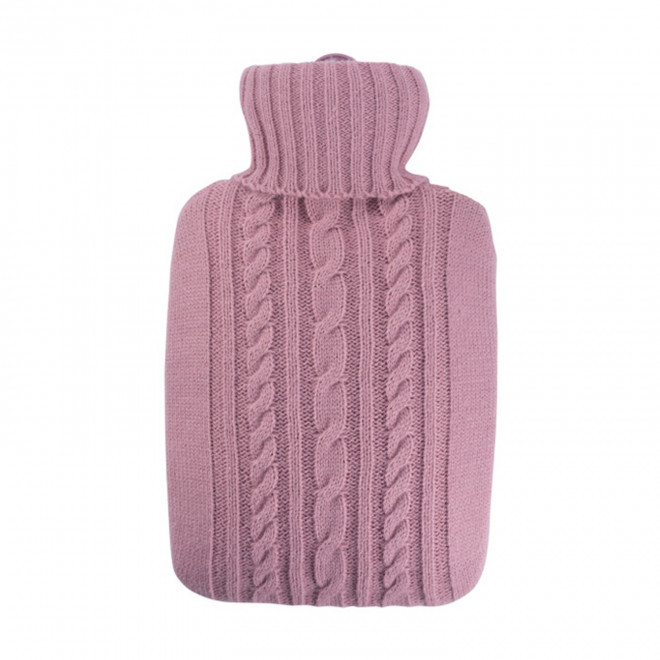 BOUILLOTTE PERSONNALISABLE 1.8L HOUSSE TRICOTEE 'CALDA' - rose