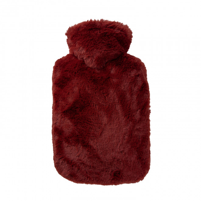 BOUILLOTTE PERSONNALISABLE 1.8L HOUSSE POILS LONGS 'CALDA' - rouge