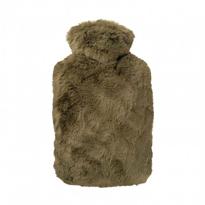 BOUILLOTTE PERSONNALISABLE 1.8L HOUSSE POILS LONGS 'CALDA' - kaki