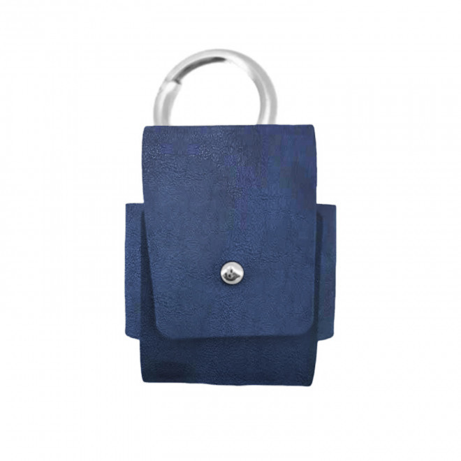 ETUI AIRPODS PERSONNALISABLE CUIR RECYCLE 'ROVER' - bleu jeans