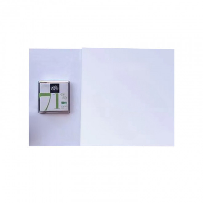 CARTE PERSONNALISÉE AVEC UN CARRÉ DE CHOCOLAT LPCC® 'CARRECHOCO' - blanc