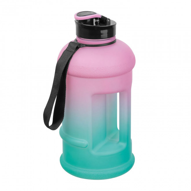 BIDON DE SPORT PERSONNALISABLE AVEC POIGNEE 1.3l 'MAX GYM' - rose