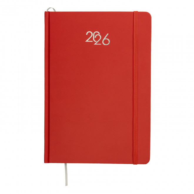 AGENDA SEMAINIER CARTON COLORE PERSONNALISE 'SEPTI' - rouge