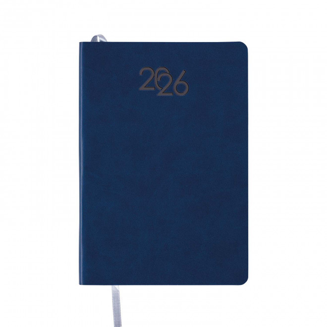 AGENDA SEMAINIER PU SOUPLE PERSONNALISE 'APRIL' - bleu marine