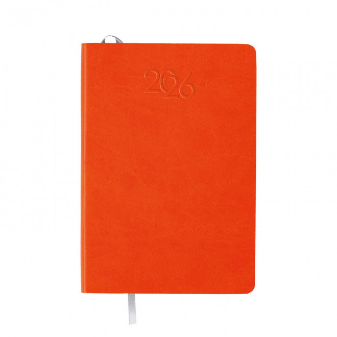 AGENDA SEMAINIER PU SOUPLE PERSONNALISE 'APRIL' - orange