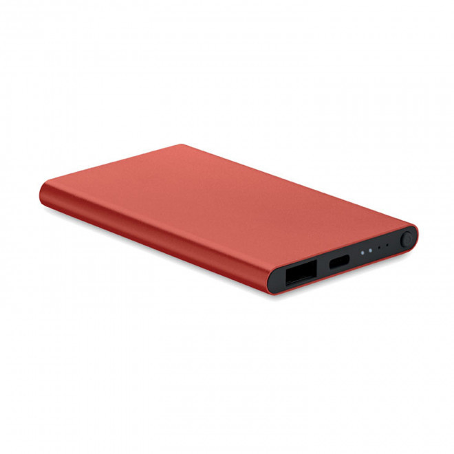 POWERBANK PERSONNALISABLE 4000MAH ALU RECYCLE 'POWERDOCK' - bordeaux