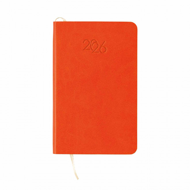 AGENDA SEMAINIER PERSONNALISE PU SOUPLE 'APRIL MINI' - orange