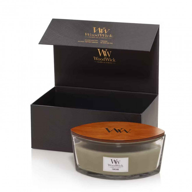 COFFRET BOUGIE MECHE BOIS PERSONNALISABLE  'WOODWICK' - gris