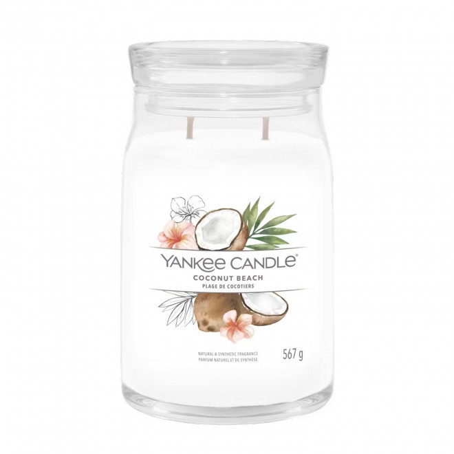 BOUGIE DEUX MECHES GRANDE 'YANKEE CANDLE' - plage de cocotiers