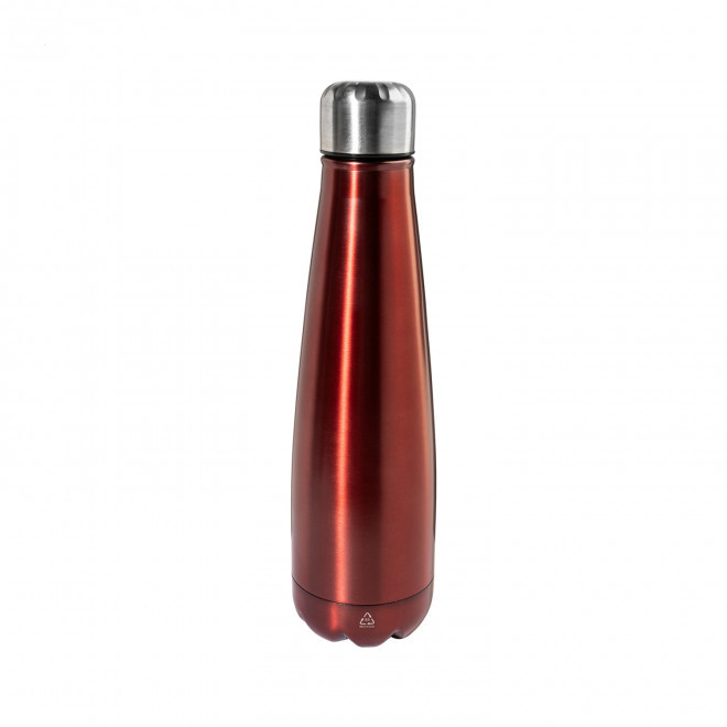 BOUTEILLE PUBLICITAIRE EN ACIER RECYCLE 600ML 'POIRY' - rouge